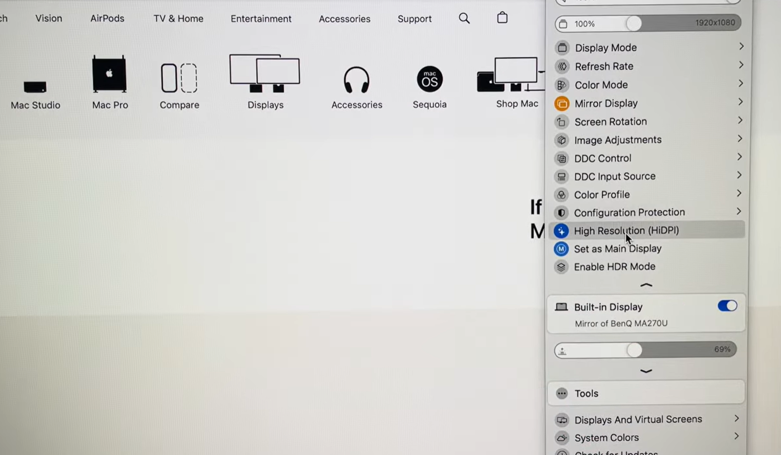 Mac HiDPI mode
