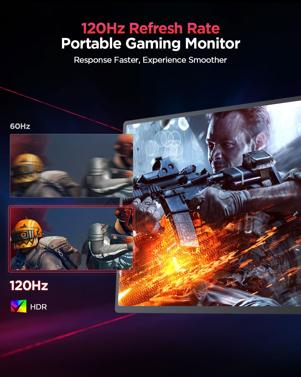 UGame C2 - 16 Inch 2K 120Hz Portable Gaming Monitor 2560x1600 QHD Monitor for Laptop