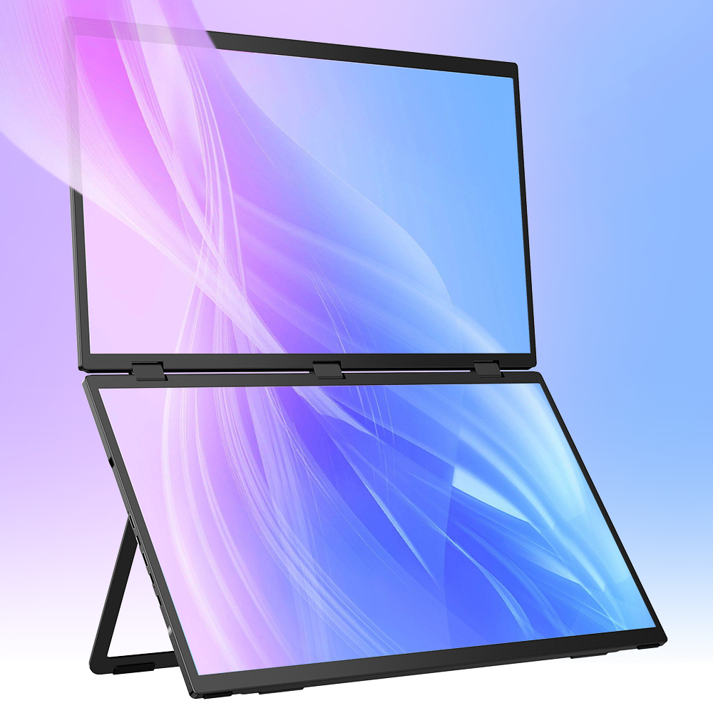 Stacked Business Monitor Laptop Touch Dual Screen Folding 18 Inch