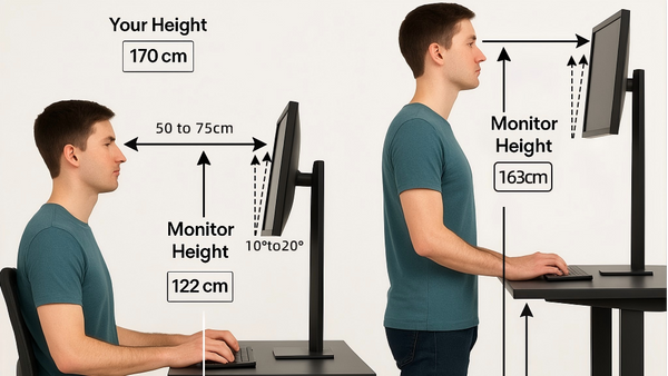 Increase Computer Monitor Height What’s the Ideal Monitor Height and Viewing Angle to Protect Your Eyes ...