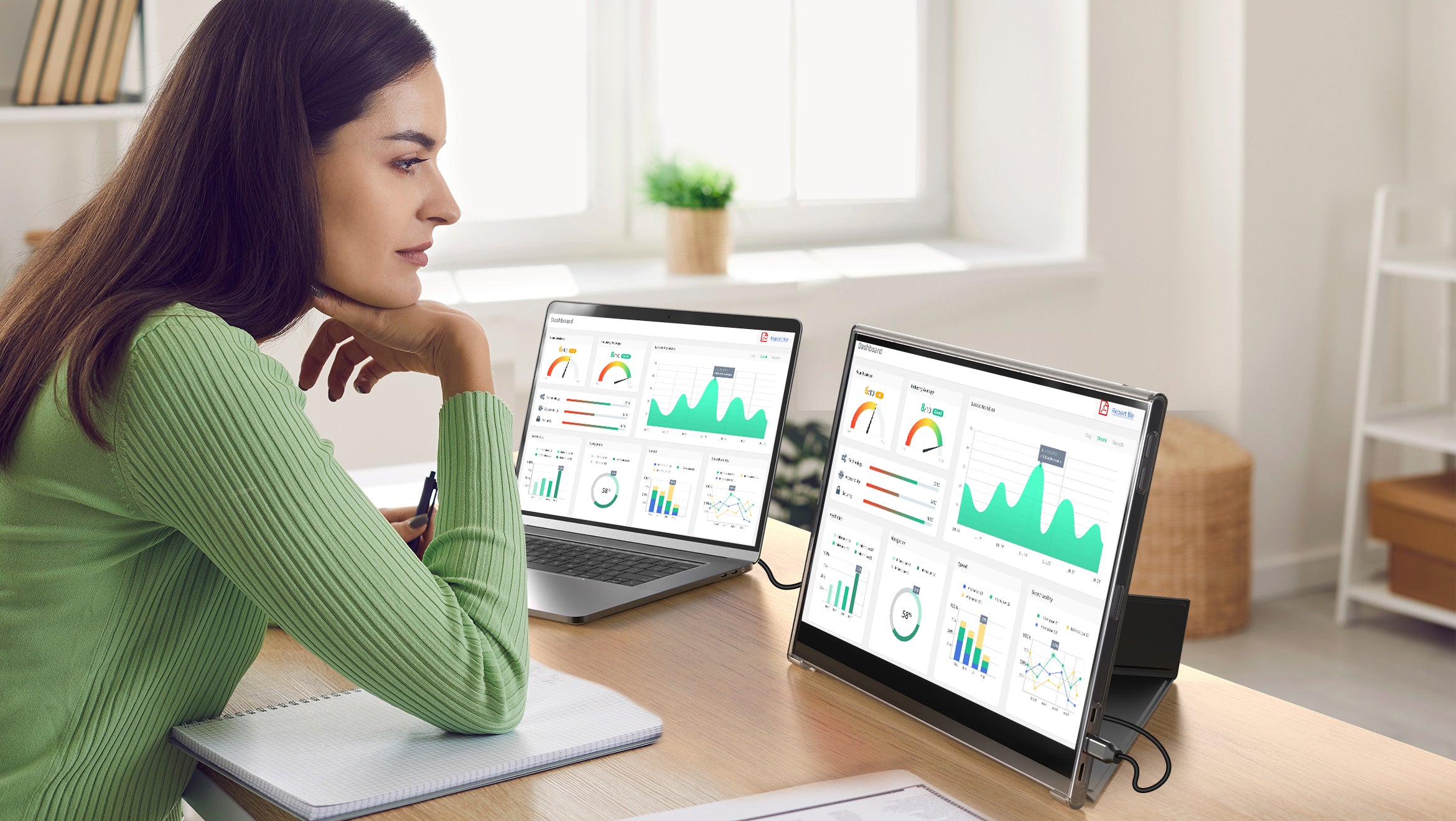 Home Office Monitor Dual Work Screen Foldable – UPERFECT