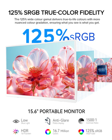 USetup T4 - White Portable Monitor 15.6