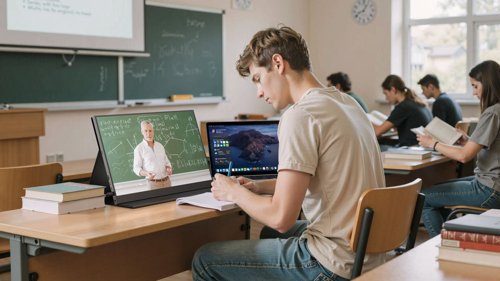 Dual Monitor Alignment Clips On Laptop Monitor | UPERFECT