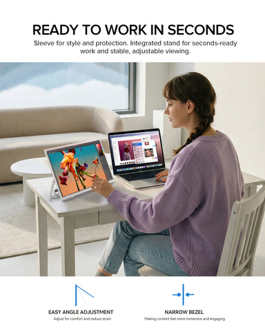 USetup T4 - White Portable Monitor 15.6