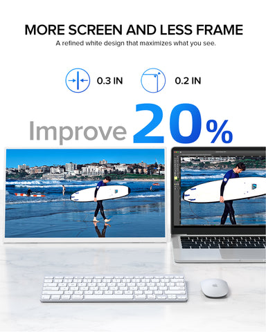 USetup T4 - White Portable Monitor 15.6