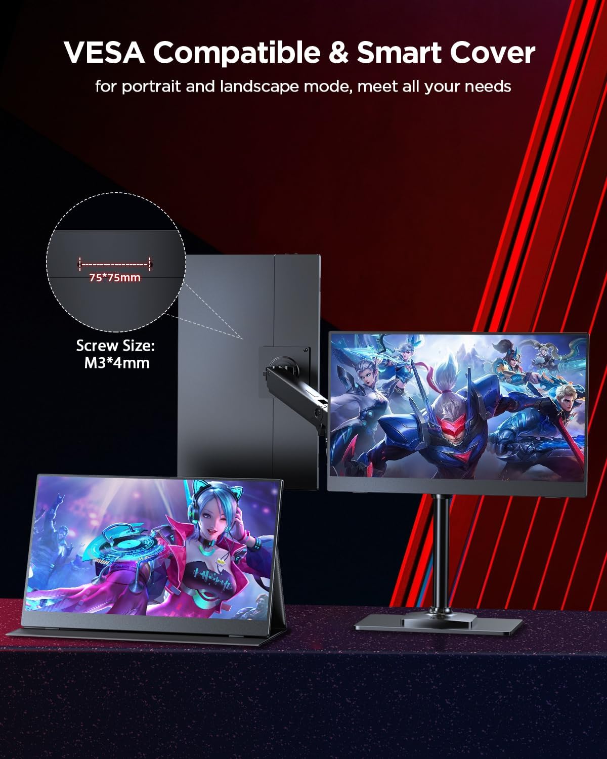 UGame C2 - 16 Inch 2K 120Hz Portable Gaming Monitor 2560x1600 QHD Monitor for Laptop