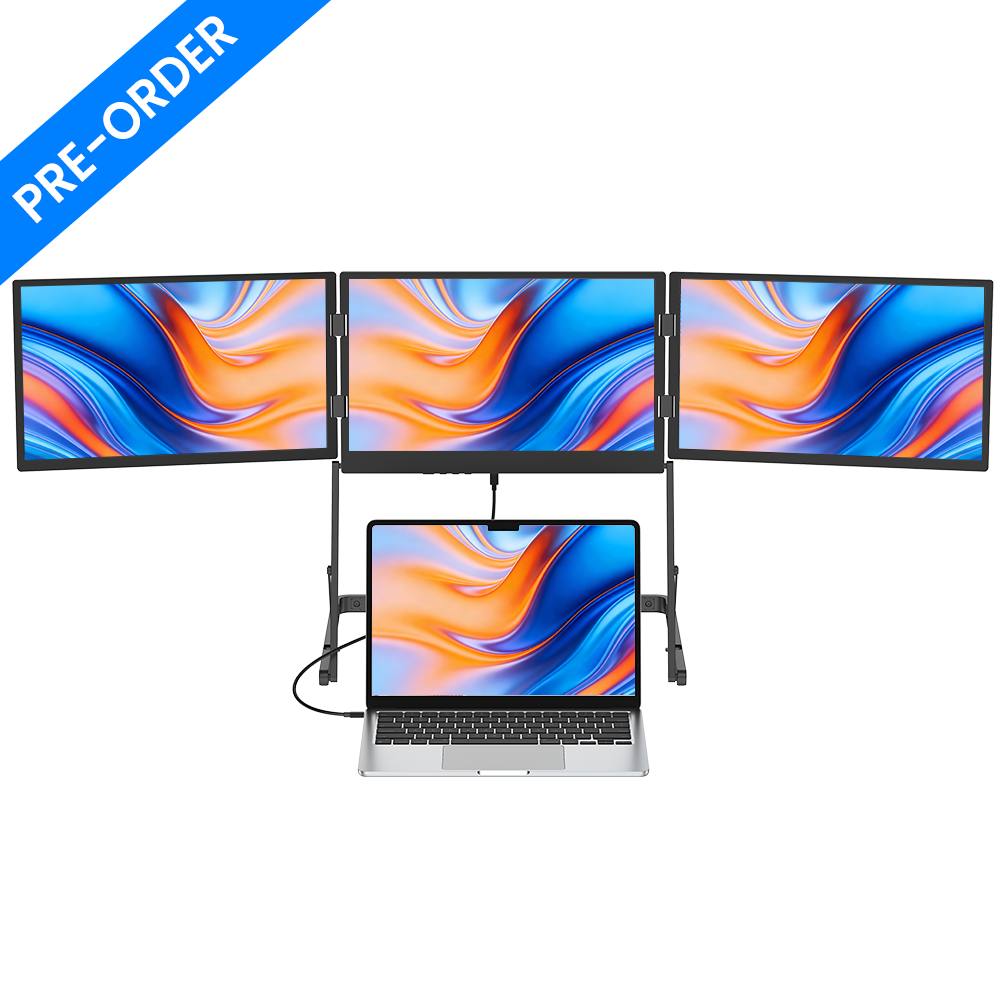 UPERFECT 16" 2K Laptop Triple Screen Extender Quad Portable Monitor Foldable Display