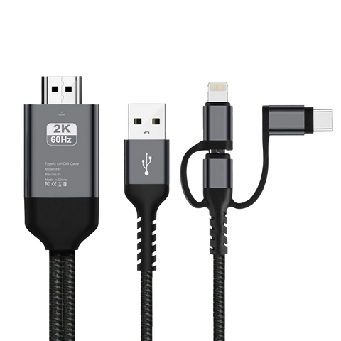 UCable - HDMI to Lightning Cable 3 in 1 Screen Mirroring Adapter Horizontal & Vertical