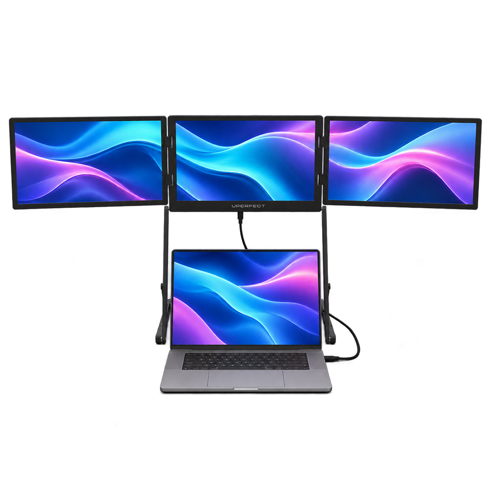 UPERFECT 16" 2K Laptop Triple Screen Extender Quad Portable Monitor Foldable Display