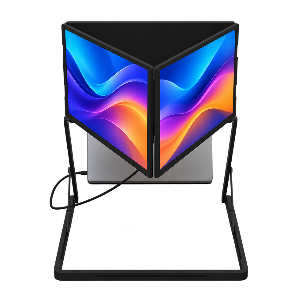 UPERFECT 16" 2K Laptop Triple Screen Extender Quad Portable Monitor Foldable Display