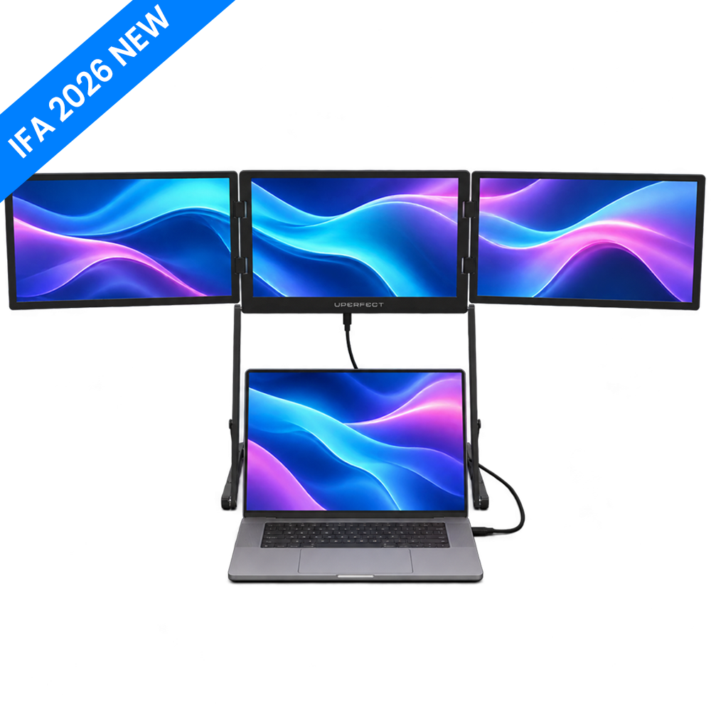 UPERFECT 16" 2K Laptop Triple Screen Extender Quad Portable Monitor Foldable Display